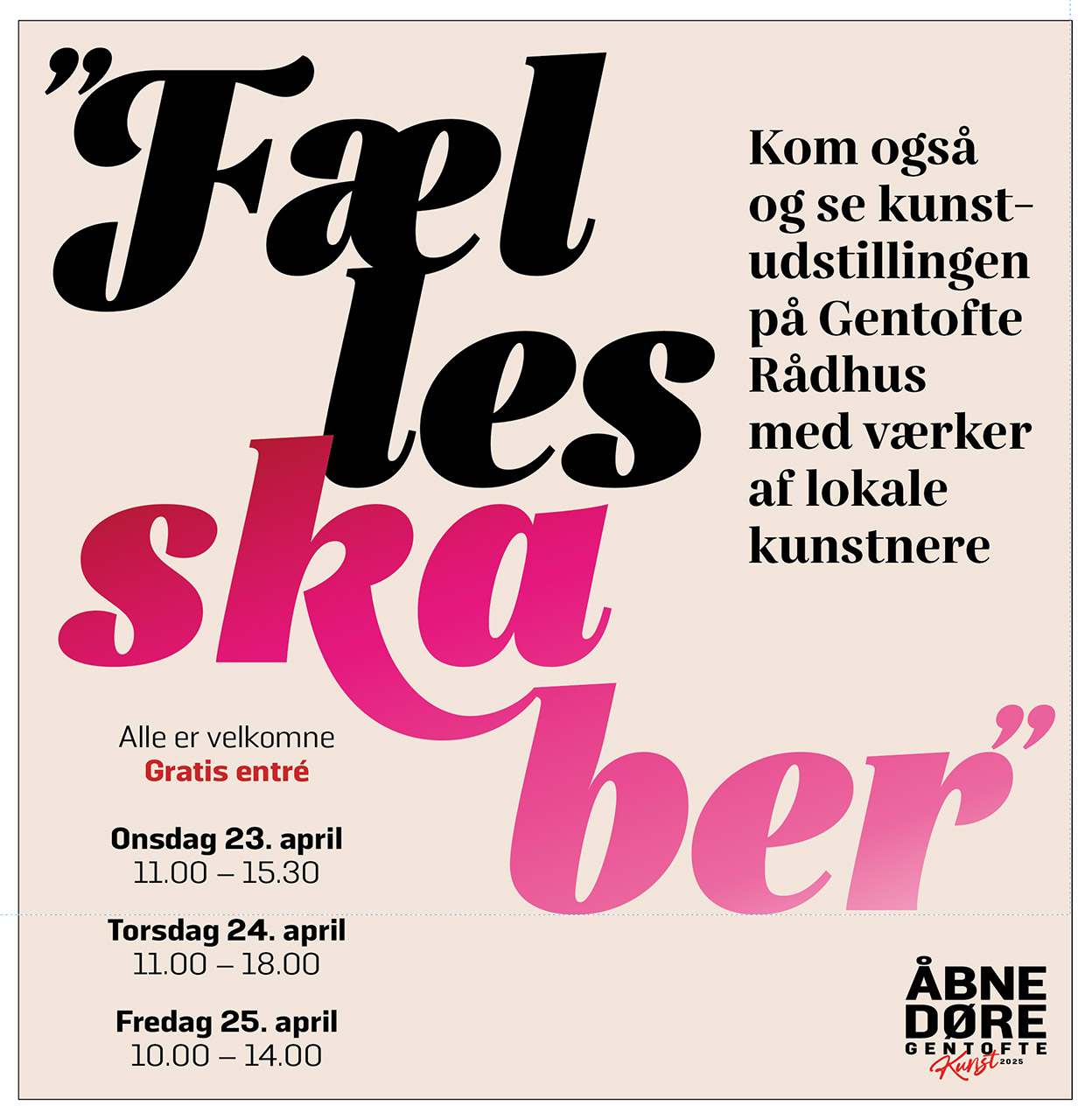 25 kunstnere deltager i Åbne Døre Gentofte 2025